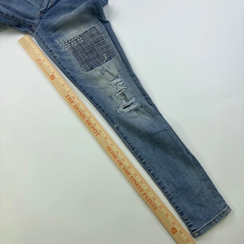 Abercrombie & Fitch Super Skinny Jeans Womens 28/6 Medium Distressed Patchwork
